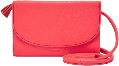 

Fossil Women Casual Pink Genuine Leather Messenger Bag
