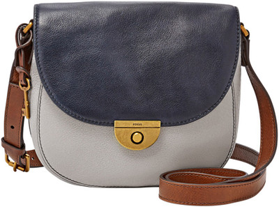 

Fossil Women Casual Grey Genuine Leather Hand-held Bag