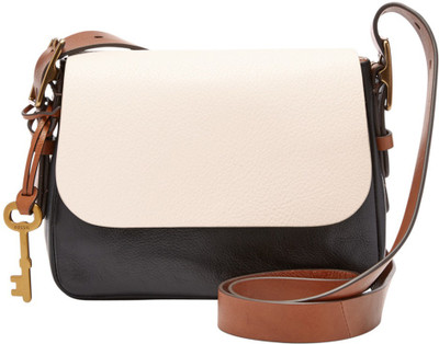 

Fossil Women Casual White Genuine Leather Sling Bag
