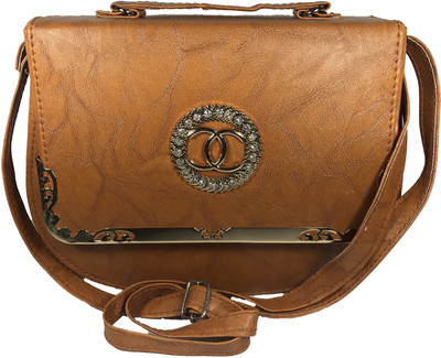 

Bizarre Vogue Women Casual Tan PU Sling Bag