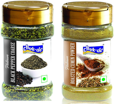 

Chukde Platinum Roasted Cumin Powder(100g) ,Black Pepper Coarse(120g)(2 x 110 g)