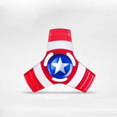 

VibeX ® Captain America Metal Fidget Hand Spinner Toy Torqbar EDC Sensory for Autism(Silver, Red, Blue)