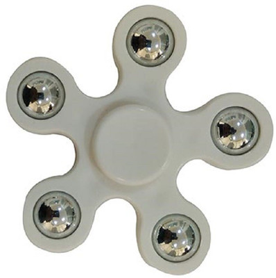

VibeX ® Limited Edition Heavy Duty Stable 5 Side Steel Balls Quintuple Advanced Fidget Spinner Toy(White)