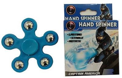 VibeX ™ Marvel Avenger's Captain America Limited Edition Superhero Fidget Spinner Stable 5 Side Steel Balls(Blue)