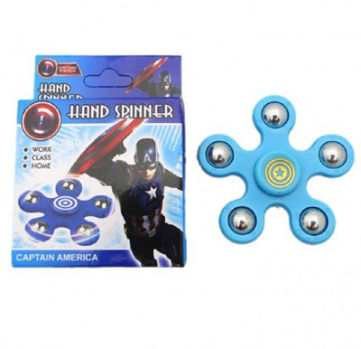 

VibeX ™ Limited Edition Heavy Duty Stable 5 Side Steel Balls Quintuple Advanced Fidget Hand Spinner(Blue)