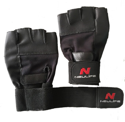 

Neulife Smart With Wrist Supports Gym & Fitness Gloves (, Black