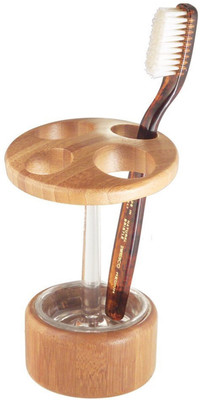 

InterDesign Formbu Bath Collection Bamboo Toothbrush Holder Stand, Clear Bamboo, Acrylic Toothbrush Holder(Beige, Clear)