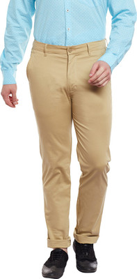 Kontail Slim Fit Men Beige Trousers
