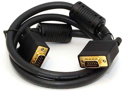 

Monoprice TV-out Cable 3ft SVGA Super VGA M/M Monitor Cable w/ ferrites (Gold Plated)(Black, For Computer)