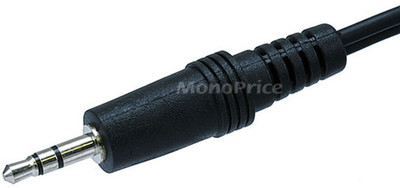 

Monoprice TV-out Cable 6ft 3.5mm Stereo Plug/Two 3.5mm Stereo Jack Cable - Black(Black, For DVD)