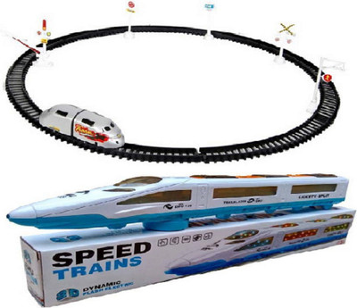 

MN OVERSEAS High Speed Train Set with 3D light Train for kids(Multicolor)