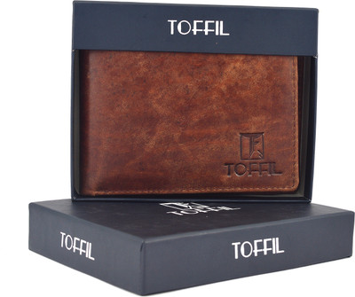 

TOFFIL Men Brown Genuine Leather Wallet(8 Card Slots), Shade brown