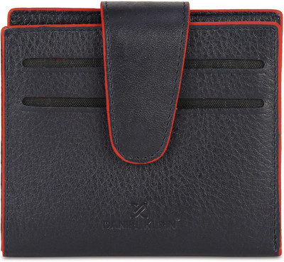 

Daniel Klein Men Blue Genuine Leather Wallet(12 Card Slots), Dark blue;red
