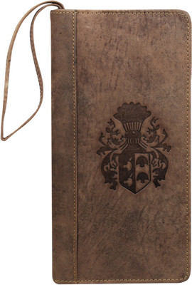 

Style 98 Men Brown Genuine Leather Wrist Wallet(8 Card Slots)
