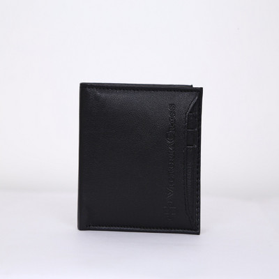 

VICTORIA CROSS Men Black Genuine Leather Wallet(10 Card Slots)