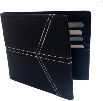 

leather home Boys Black Genuine Leather Wallet(8 Card Slots)