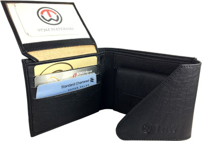 

SA Enterprises Men Black Artificial Leather Wallet(3 Card Slots)