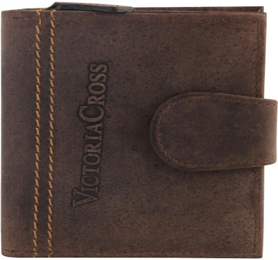 

VICTORIA CROSS Men Brown Genuine Leather Wallet(10 Card Slots)