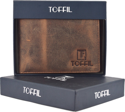 

TOFFIL Men Brown Genuine Leather Wallet(8 Card Slots), Light brown