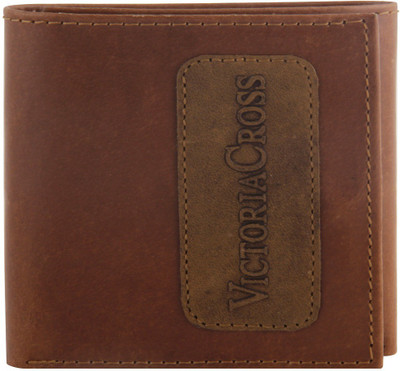 

VICTORIA CROSS Men Tan Genuine Leather Wallet(6 Card Slots), 2 ton tan
