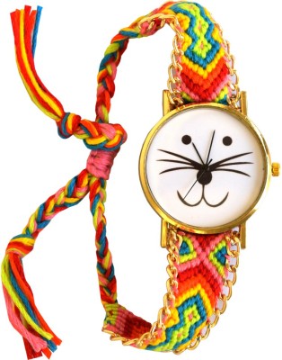 CREATOR ™ Yokai Printed- Rose Gold Dial-Woollen Band Fashion New Watch  - For Girls   Watches  (Creator)