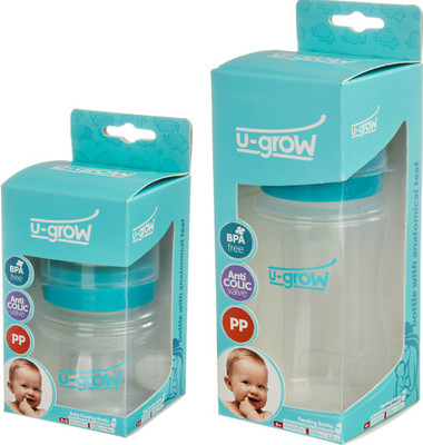 

U-Grow Feeding Bottle Wide Neck Combo Of 125 - 330 ml(White, Torquoise)