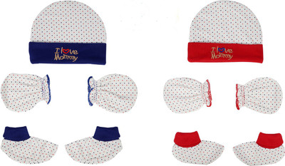 

Aarushi Cotton Printed Caps Mitten and Booties Combo Set(Multicolor)