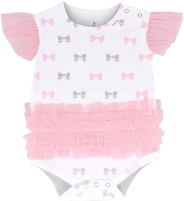 Flybees Baby Girls White, Pink Bodysuit