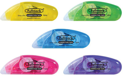 

Fullmark B_TYPE 5 mm x 6 mm CORRECTION TAPE(Set of 5, Assorted color)