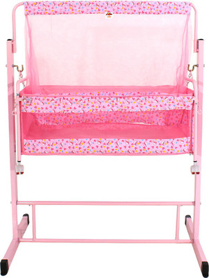 

Furncoms 1019 Lx Hanging Baby Cradle Bed with Mosquito Net Jhula Thottil, Pink(Pink)