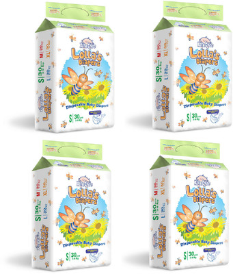 

Xtracare Lolla's Diapers Pack of 4 - 120 pieces (30+30+30+30) Small - S(120 Pieces)