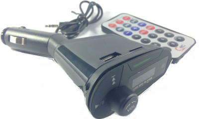 

Safeseed ® Car Kit MP3 Player Wireless FM Transmitter Modulator USB SD AUX MMC with Remote - Green FM Radio(Black)