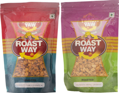 

Roast Way Peanut Chilli Garlic & Peanut Hing Jeera Roasted Namkeen Combo(450)