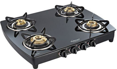 

Sunflame Crystal Curve 4B BK AI Stainless Steel Automatic Gas Stove(4 Burners)
