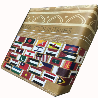 

EVINCE GIFT WRAPPING PAPER asia all countries and its flags with few facts PAPER Gift Wrapper(dirty yellow)
