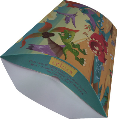 

EVINCE GIFT BAGS - GIFT CLUTCHES eVincE GIFT PAPER CLUTCH -5 x 1 (10" X 8")- AN alternative to PAPER BAG -LET our kids learn to share with DINO facts with colorful composition to make it must have for Dino Lovers PAPER Gift Wrapper(BABY COLORS)