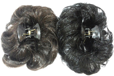 

gauri BUN 4 INCH HAIR EXTENSION WITH CLUTCHER ( BLACK+ BROWN) Hair Extension