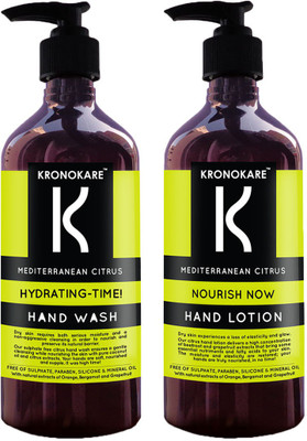 

Kronokare Mediterranean Citrus Hand Wash And Hand Lotion Combo(1000 ml, Pack of 2)