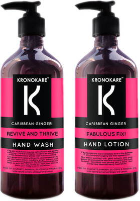 

Kronokare Carribean Ginger Hand Wash And Hand Lotion Combo(1000 ml, Pack of 2)