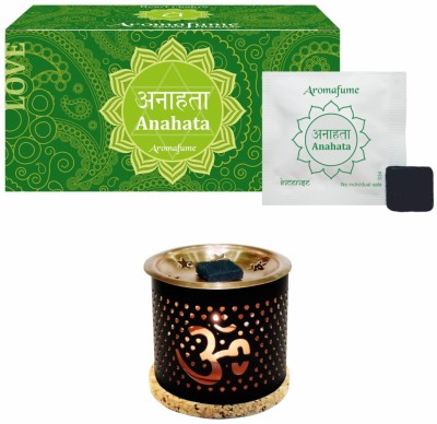 

Aromafume Anahata Chakra Incense Bricks (Medium) & Om Burner Fresh Agarbattis(20 Units)