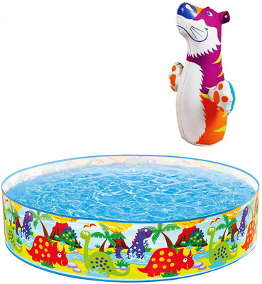 

Intex ® Original 4ft Ocean Reef Snapset Pool With Lion Hitme Toy Inflatable Pool(Multicolor)