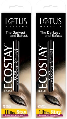 

lotus herbals Make Up Ecostay Kajal ( Pack of 2 )(Black, 10 g)