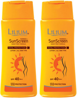 

Lilium Herbal Sun Screen Body Lotion SPF40 100ml Pack of 2(100 ml)