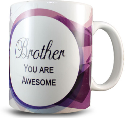 

juvixbuy Brother You are Awesome Coffee Ceramic Mug(325 ml), Multicolor