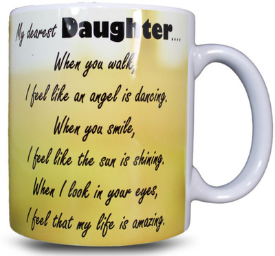 

Juvixbuy Daughter Quotes Coffee Ceramic Mug(325 ml), Multicolor
