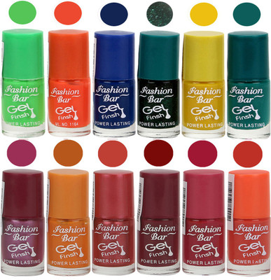 

Fashion Bar Light Green,Neon Orange,Blue,Glitter Green,Yellow,Green,Shiny Purple,Peaches Orange,Gajri,Maroon,Deep Pink,Orange Nail polish Light Green,Neon Orange,Blue,Glitter Green,Yellow,Green,Shiny Purple,Peaches Orange,Gajri,Maroon,Deep Pink,Orange(Pac