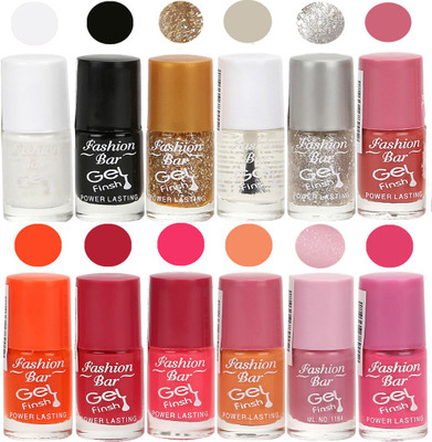 

Fashion Bar White,black,Glitter Golden,Transperent,Glitter Silver,Pink,Orange,Pearl Pink,Neon Pink,Peach,Light Purple,Rani Light Nail polish White,black,Glitter Golden,Transperent,Glitter Silver,Pink,Orange,Pearl Pink,Neon Pink,Peach,Light Purple,Rani Lig