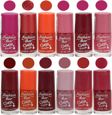 

Fashion Bar Rani Pink,Glitter Red,Orange,Pink,Deep Red,Pink,Maroon,Orange,Shimmer Maroon,Light Purple,Pink,Shimmer Red Nail polish Rani Pink,Glitter Red,Orange,Pink,Deep Red,Pink,Maroon,Orange,Shimmer Maroon,Light Purple,Pink,Shimmer Red(Pack of 12)