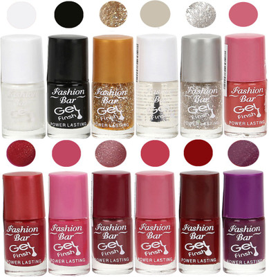 

Fashion Bar White,black,Glitter Gold,BaseCoat,Glitter Silver,Pink,Gajri,Light Pink,Shimmer Light Purple,Pink,Brick Red,Purple Nail polish White,black,Glitter Gold,BaseCoat,Glitter Silver,Pink,Gajri,Light Pink,Shimmer Light Purple,Pink,Brick Red,Purple(Pac