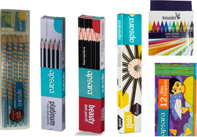 

Apsara EZ GRIP PENCIL + PLATINUM PENCIL + GOLD PENCIL + BEAUTY PENCIL + 12 WAX CRAYONS + 12 JUMBO WAX CRAYONS Pencil(Set of 6, Multicolor)